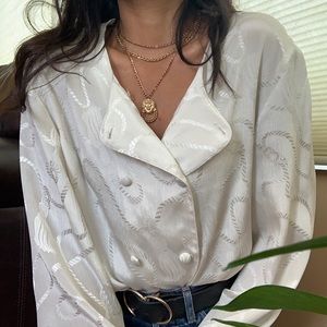 Vintage White Lace Button Up Shirt